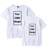 Men Women Custom Cotton T Shirts DIY Text Image Printing High Quality Clothing Loose Oversize Casual Sweatshirts 5 Colors 220614