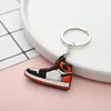 Keychains Lanyards 6 Colors Designer Mini Silicone Sneakers Men Women Kids Key Ring Gift Shoes Keychain Handbag Chain Basketball Shoe Holder Bulk Price