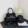 2 Pcs/set Canvas Marc Beach Tote Bag Women's Tote Bag Fashion Bag Single Shoulder Messenger purse Handbag Hat 220511