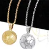 Pendant Necklaces Titanium Steel Fashion Arrival Sports Soccer Ball Football Necklace Metal Link Chain Men Women JewelryPendant Sidn22