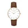 Wristwatches Chronos 1898 Men Women Simple Quartz Watch Case Unisex Couple Leather Watches Large Analog Face Brown Black Montre Femme