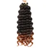 20-дюймовый синтетический глубокий твист вязание крючком волосы богемные косы Глубокие насыпные волосы натуральные черные волны плетеные расширения BS03