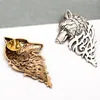 Vintage Wolf Head Brooch Jewelry Epscale Unisex Broochs for Women Men Men Animal Suit Pin Kolekcja Broche7663918