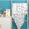 Soft Cartoon Print Bamboo Organic Blankets Cotton Baby Infant Muslin Warp Receiving Swaddle Blanket Newborn For New born