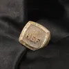 Aangepaste letters Ring vol ijskoud kubieke zirkonia gepersonaliseerde naam feestringen mannen en vrouwen mode hiphop sieraden6463726