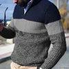 Lässiger Pullover mit Farbblockmuster, gestrickter Streetwear-warmer Strickpullover L220730