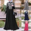 Casual Dresses Dubai Arabisches muslimisches Kleid Frauen Lange Robe Marokkanische Ethik Schnürung Maxi Hijab Kimono Kaftan Elbise Islamische Kleidung Abaya