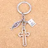 20pcs New Fashion DIY Keychain jesus cross book holy bible Pendants Men Jewelry Car Key Chain Souvenir For Gift AA220318