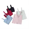 T-shirts 0-3Y Summer Infant Baby Girls Vest Tops Bowknot Solid Sleeveless Pullover Shorts 4 ColorsT-shirts