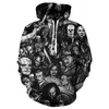 Men's Hoodies & Sweatshirts Horror Movie Personality Hooded Sweatshirt Men's And Women's Casual Oversized Pullover HoodieMen's