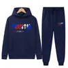 Men's Tracksuits Trapstar Marca Impressa Sportswear Men Warm Duas peças Coloque as calças de moletom de moletom de capuz solto