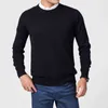 Örme Erkekler Uzun Kollu Sweaters Homme Katı Kaşmir Gömlekler İnce Fit Artı Boyut Kore Günlük Stil L220730