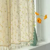 Perde Drapes Pastoral Daisy Kısa Perde Yol Cep Çiçek Püskül Yarım Kurtuluş Mutfak Kafe Oturma Odası Koyu Pencere Dolabı