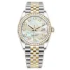 2023 Woman Diamonds Watch 41/36mm Automatisk 31m/28mm kvartsklockor med Box Sapphire Waterproof Arvurs Mens Luxury Gold Watch Round rostfritt stålklockor