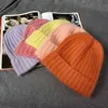 Fish Rover 10 Color Rabbit Cashmere Unisex Woman Winter Hat With Stripe Autumn Hats Cashmere Woman Warm Rabbit Fur Skullies J220722