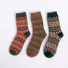 Meias masculinas Urgot 3 pares/lote de inverno Men grossa de lã quente de natal vintage presente colorido tamanho grátis