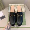 2023 Slides Women Designer Slippers Classic Leather New Lazy Half Half Wear Ober