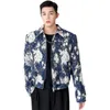 Męskie kurtki dla mężczyzn w koreańskim stylu moda luźna swobodna vintage kwiat krótka kurtka mężczyźni i kobiety wiosenne jesienne trend para płaszcza unisexme