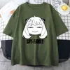 Spy X Family Anya Smug-Manga Man Thirts Hip Hop tshirt tshirt الكتف إسقاط ملابس كبيرة الحجم