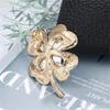 Green or Red Crystal Rhinestones Leaf Plant Brooch Pins Jewelry for Women GC1120