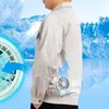 Erkek Ceketler Klimalı Ceket Kamuflaj Soğutma Erkekler USB Uzun Kollu Güneş Profesyonel Teçhiz Palto Ofis Ceketleri için Fan ile