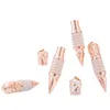 Imballaggio bottiglia vuota 12,1 mm Bearutiful tubo per rossetto in oro rosa con contenitore per imballaggio cosmetico portatile riutilizzabile a forma di trapano