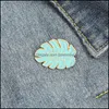 Pins Brooches Jewelry Lovely Cartoon Plant Leaf Alloy Paint Enamel Badge Turtle Back Bamboo Leaves Collar Pins Unisex Clothing Accessories