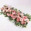 Grinaldas decorativas Diy Wedding Flower Wall Fuplens Peonies Silk Rose Rose Artificial Row Decor Iron Arch Cenário