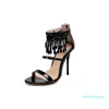 Chaussures habillées Zapatos De Mujer 2022 Designer Sandales Talons Hauts 12CM Retour Zipper Strass Glands Plus La Taille Femmes 46 47 S-5Dress
