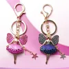 Keychains Fashion Dancing Ballet Girl Keychain Ballerina Pendant Women Jewelry Rhinestone Keyring Bag Car Key Holder Dancer Gift Keychains