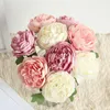 Couronnes de fleurs décoratives 1pc belle rose simulation soie artificielle petit bouquet blanc maison fête hiver décoration de mariage faux flo