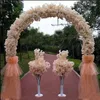 Ghirlande di fiori decorativi 2,5 m Arco in ferro da sposa in metallo Supporto per fiore artificiale Fiore di ciliegio fai da te per guida stradale per feste sullo sfondoDecorativo