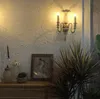 Французские настенные светильники, резные винтажные деревянные настенные светильники, 2 светильника, интерьерное ретро бра для спальни, внутреннего лофта, декора прихожей
