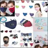 Maske Reusable Face Mask Cotton Faceshield Black Mouth Anti Dust Carbon Filter Rhinestone Designer Masks Drop Delivery 2021 Housekee Organ