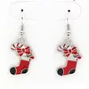 Chaussettes de noël en émail rouge, boucles d'oreilles lustre, crochet de poisson en argent, fil d'oreille 42x16mm, bijoux à faire soi-même, 10 paire/lots