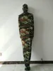 Halloween karnawałowy Catsuit Costume Army Green Camo Color Mumia Bag Spandex Zentai Suit z wewnętrznymi rękawami ramię