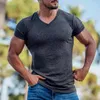 T-shirts pour hommes Tops pour hommes T-shirts arrivés col en V profond à manches courtes hommes T-shirt Slim T-shirt Whorl Impression Casual Summer Tshirtmen