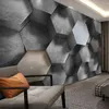 カスタム壁紙モダンな3D立体壁ステッカー3 Dリビングルームベッドルームグレー黒と白のヨーロッパのモダンな写真