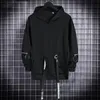 Autumn Men's Hoodie Sweatshirt Casual Black Hoodies Topps Techwear Hip Hop Harajuku Patchwork Japanese Streetwear Men 3xl 220809