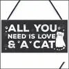 Wall Decor Cat Plaques Wooden Animal Printed Hanging Sign For Win Bdebaby Dh8Yt