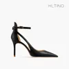 Известный бренд 2022 новая летняя реальная кожа высокие каблуки бренда женские насосы тонкий каблук заостренные туфли сексуальные моды сандалии вечернее платье обувь8см дизайнерская классическая роскошь