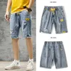 Zomer Strand Casual Mannen Shorts Recht Gescheurd Knielengte Denim Shorts Trekkoord Losse Gat Mannelijke Korte Jeans 2205135686175