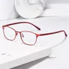 Fashion Sunglasses Frames Full Rim Alloy Frame Glasses For Female Business Style With Flexible TR Temple Legs Optical Spectacles