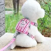 Ensemble de harnais et laisses pour chien design ours à la mode avec sac à collation Harnais pour chien en maille souple Gilet rembourré confortable pour animaux de compagnie pour petits chiens Chat Chihuahua Caniche Vente en gros B76