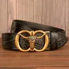 Belts Luxury Cowskin Leather Men's Belt Cow Head Pressed Genuine Strap Automatic Buckle Pattern Dress For MenBelts