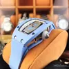 Relógios Designer de relógios Designer de luxo Mecânica de homens assistir Richa Milles Wristwatch Business Leisurerm07-01Automatomic Mechanical Blue Ceramic TA