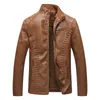 Veste en cuir hommes hiver polaire moto PU cuir veste mâle col montant décontracté coupe-vent Hombre mince manteau 5XL 6XL 220816