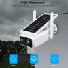 1080p HD Wi -Fi 카메라 실외 태양 광 무선 보안 카메라 배터리 전원 PIR 모션 IP66 CCTV 감시 카메라 ICSEE