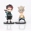 6pcsset Anime Demon Slayer Figure Kimetsu No Yaiba Q Posket Kamado Tanjirou Nezuko Agatsuma Toys 7cm 220809