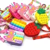 Popper Toy Sensory Popete Silicone Push Bubble Stationery Storage Påsar Dekompression Rainbow Unicorn Coin Purse Fidget Toy